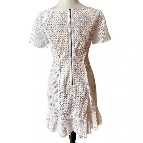HD In Paris Georgia White Lace Fit And Flare Dress Anthropologie Size 6 - Picture 11 of 16